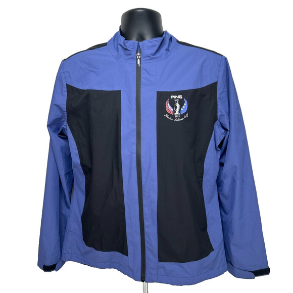 PING Sensordry Ladies Juno Waterproof Jacket Sz 10 Full Zip Golf Purple Black - Picture 1 of 8